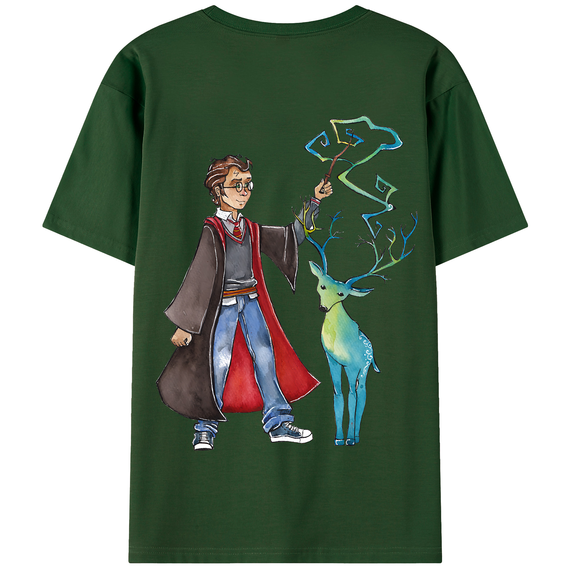 （画像用） Harry Potter ハリー・ポッターシリーズ 綿100％半袖Tシャツ（背面プリント）
